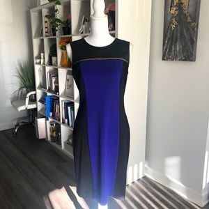Calvin Klein purple and black dress